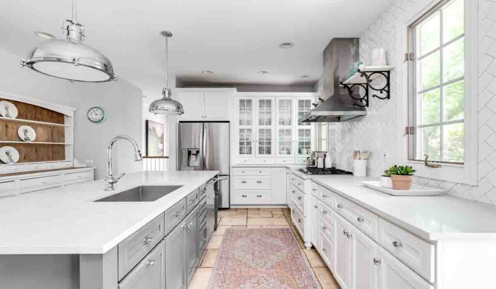 Grey and White Kitchen Cabinets